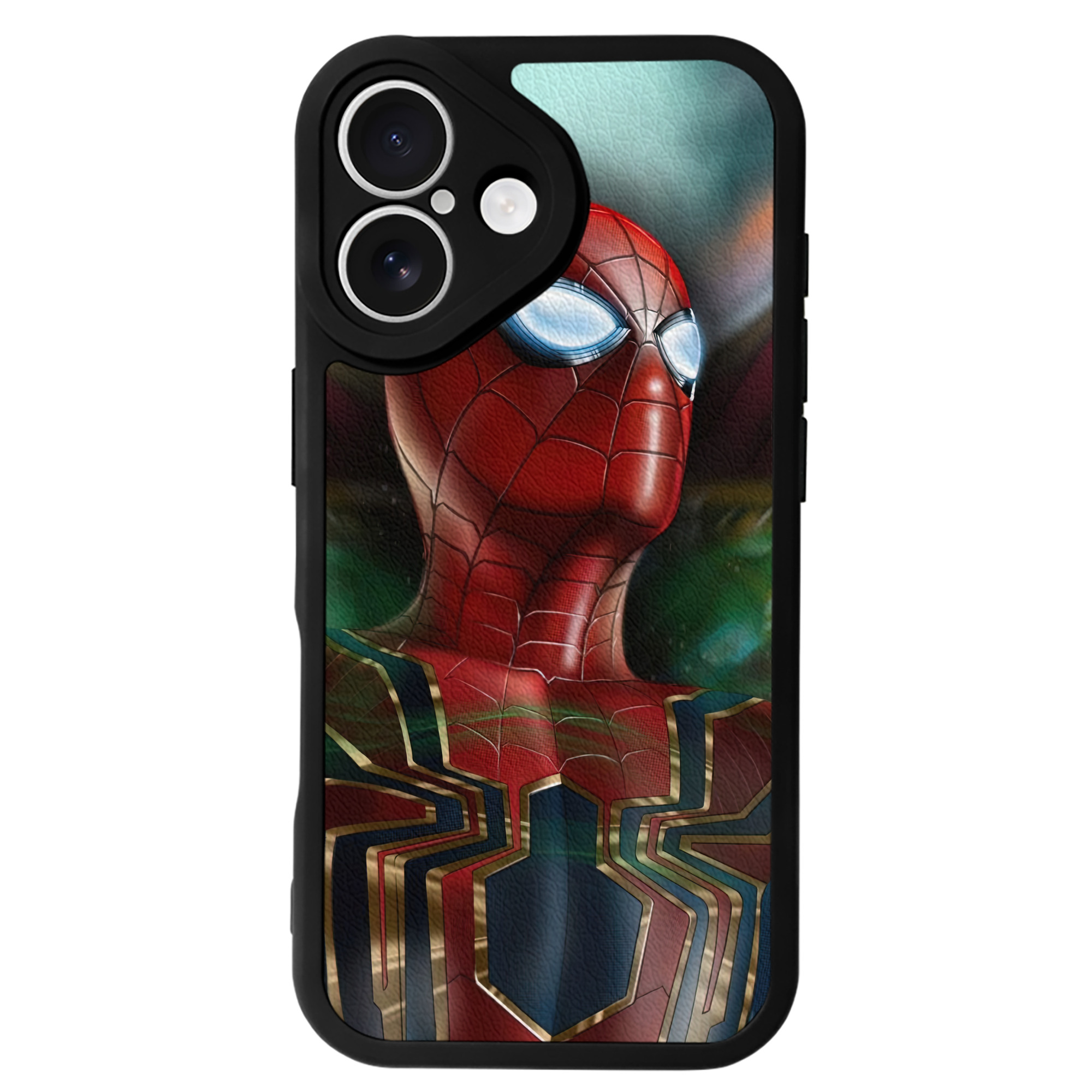 （画像用） Spider Man スパイダーマン 【iPhone 16シリーズ対応】シリコンスマホケース（レザー調） 材質：シリコン